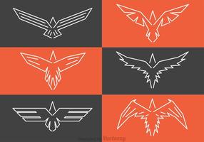 Logotipos de falcão simétrico