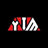 design de logotipo de letra triângulo yim com forma de triângulo. monograma de design de logotipo de triângulo yim. modelo de logotipo de vetor de triângulo yim com cor vermelha. logotipo triangular yim logotipo simples, elegante e luxuoso. yim