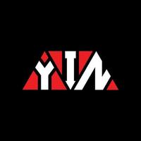 design de logotipo de letra triângulo yin com forma de triângulo. monograma de design de logotipo de triângulo yin. modelo de logotipo de vetor triângulo yin com cor vermelha. logotipo triangular yin logotipo simples, elegante e luxuoso. yin