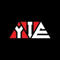 yie design de logotipo de letra de triângulo com forma de triângulo. yie monograma de design de logotipo de triângulo. yie modelo de logotipo de vetor triângulo com cor vermelha. yie logotipo triangular logotipo simples, elegante e luxuoso. ai