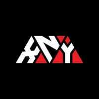 design de logotipo de letra de triângulo xny com forma de triângulo. monograma de design de logotipo de triângulo xny. modelo de logotipo de vetor de triângulo xny com cor vermelha. xny logotipo triangular simples, elegante e luxuoso. xny