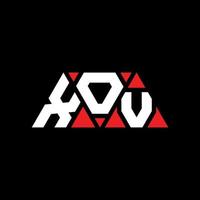 xov design de logotipo de letra triângulo com forma de triângulo. monograma de design de logotipo de triângulo xov. xov modelo de logotipo de vetor triângulo com cor vermelha. xov logotipo triangular logotipo simples, elegante e luxuoso. xov