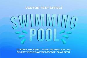 efeito de texto vetorial de piscina totalmente editável vetor