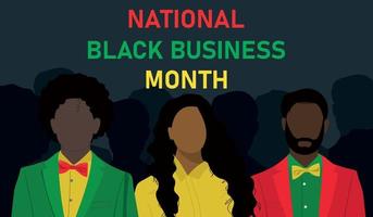 mês nacional de negócios negros com pessoas vetor