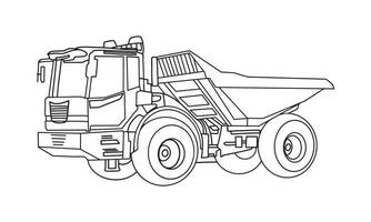 ilustração de arte de linha de esboço de veículo de construção vetor