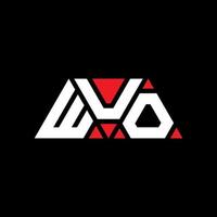 design de logotipo de letra triangular wuo com forma de triângulo. monograma de design de logotipo de triângulo wuo. modelo de logotipo de vetor de triângulo wuo com cor vermelha. logotipo triangular wuo logotipo simples, elegante e luxuoso. wuo