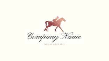 logotipo de corrida de cavalos com fonte de script elegante vetor
