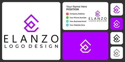 carta e design de logotipo de negócios monograma com modelo de cartão de visita. vetor