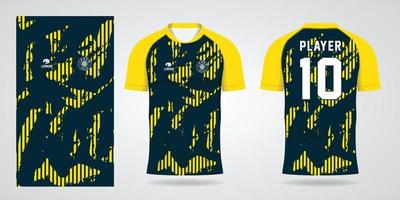 modelo de design de esporte de camisa amarela vetor