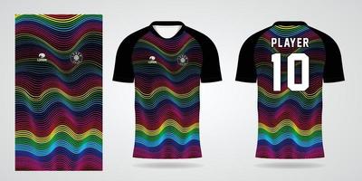 modelo de design de esporte de camisa colorida vetor