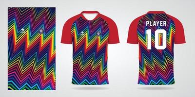 modelo de design de esporte de camisa de futebol colorida vetor