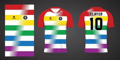 modelo de design de esporte de camisa de futebol colorida vetor