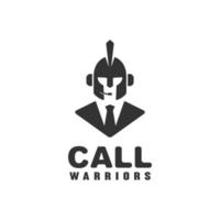 vetor de logotipo de ícone de call center guerreiro