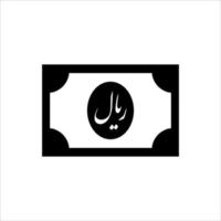 símbolo de ícone de moeda iraniana com código iso. rial iraniano. código iso ir. ilustração vetorial vetor