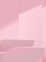 fundo geométrico de tiro de estúdio mínimo de vetor para exibição de produtos, rosa claro monocromático.