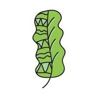 mão desenhada ícone de folha tropical doodle monstera na ilustração vetorial de fundo branco. elemento de esboço dos desenhos animados de coleção de símbolo de floresta tropical. vetor