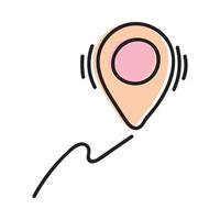 ícone de doodle de contorno desenhado à mão do pino de localização. ponteiro do mapa, localização do lugar, pino gps e conceito de navegação. ilustração de esboço vetorial para impressão, web, mobile e infográficos em fundo branco vetor