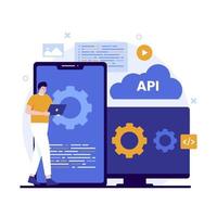 design plano do conceito de interface de programação de aplicativos vetor