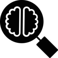 ícone de glifo do cérebro humano vetor