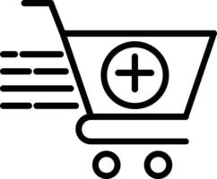 ícone de linha de vetor de compras