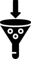 ícone de glifo de funil vetor