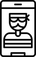 ícone de linha de vetor de ladrão