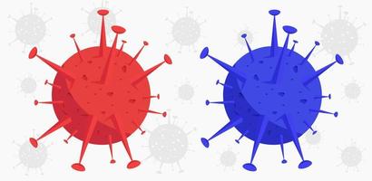 conceito de célula de vírus vermelho covid19 coronavírus vetor