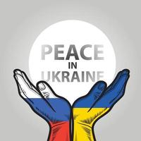 mãos segurando a paz do círculo de luz para ilustração da ucrânia vetor