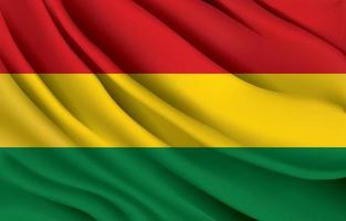 bandeira nacional da bolívia acenando ilustração vetorial realista vetor