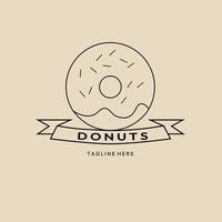 logotipo de arte de linha de donuts, ícone e símbolo, com design de ilustração vetorial de emblema vetor