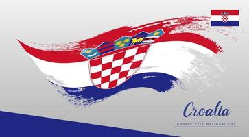 feliz dia nacional croácia. bandeira, banner, cartão de felicitações, design de folheto. design de modelo de pôster vetor
