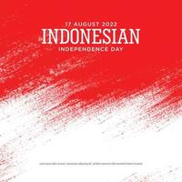 dia da independência da indonésia com design de fundo grunge vermelho e cinza. texto indonésio significa é longevidade indonésia. bom modelo para design do dia da independência da indonésia. vetor