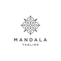 modelo de design de logotipo de linha boutique mandala vetor plano