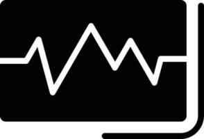 design de ícone de glifo de leitura ecg vetor