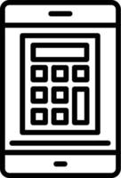 ícone de linha de vetor de calculadora