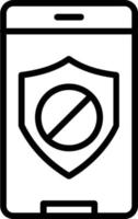 ícone de linha de vetor de acesso negado