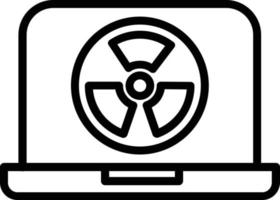 ícone de linha de vetor de energia nuclear