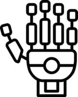 ícone de linha de vetor de mão de robô