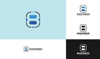 oito marca registrada de estúdio infinito - modelo de logotipo número 8 vetor