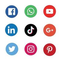 ícones de mídia social arte vetorial, ícones e gráficos vetor