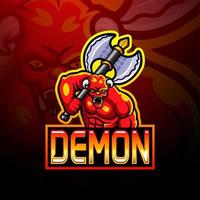 design de mascote de logotipo de esport demon vetor