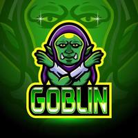 design de mascote de logotipo goblin esport vetor