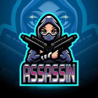 design de mascote de logotipo de esport assassino vetor