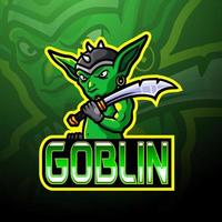 design de mascote de logotipo goblin esport vetor