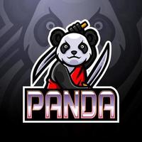 design de mascote do logotipo do panda esport vetor