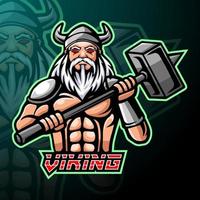 design de mascote de logotipo viking esport vetor