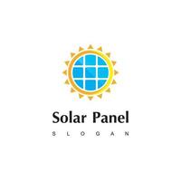 logotipo da célula solar, símbolo de energia verde vetor