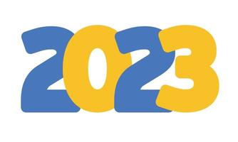 número de 2023 em fundo branco. design de texto do logotipo 2023. cartaz de tipografia de celebração de modelo de design, banner ou cartão de felicitações para feliz ano novo. ilustração vetorial vetor