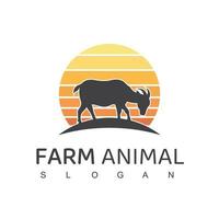 fazenda, modelo de design de logotipo animal vetor