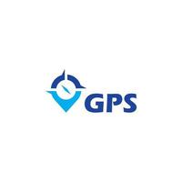 logotipo de ponto gps, navegação e design de ícone de bússola vetor